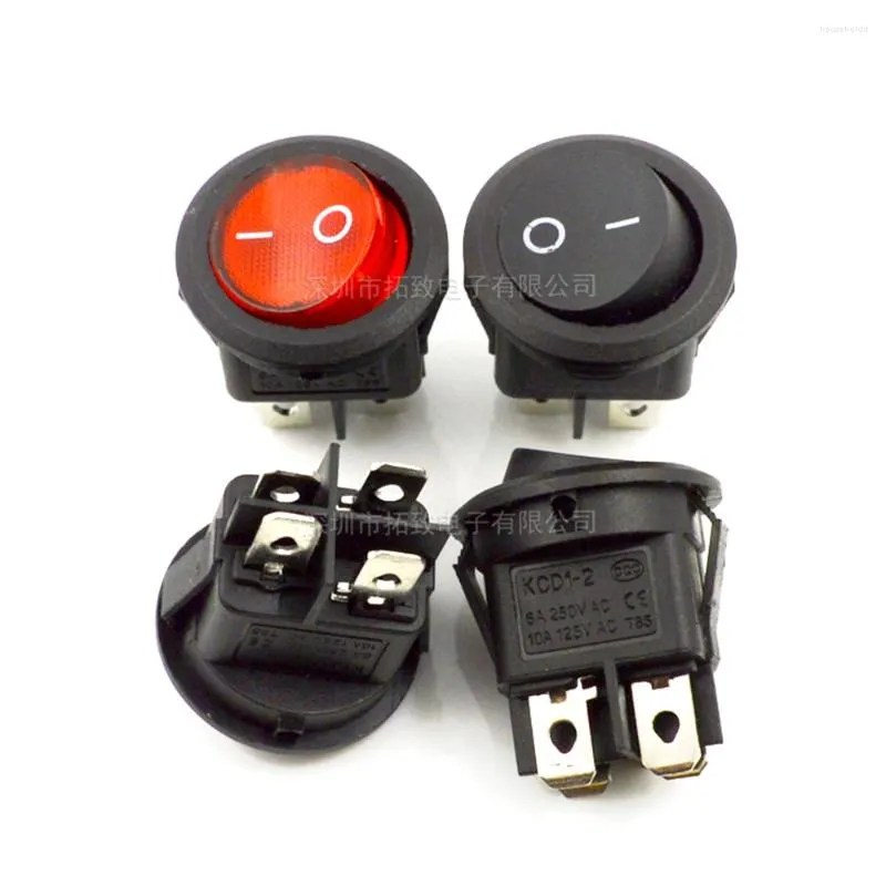 Controllo Casa Intelligente 5 Pz/lotto KCD1-224 4 Piedi 2 File Interruttore A Bilanciere 6A/250V Rosso Nero