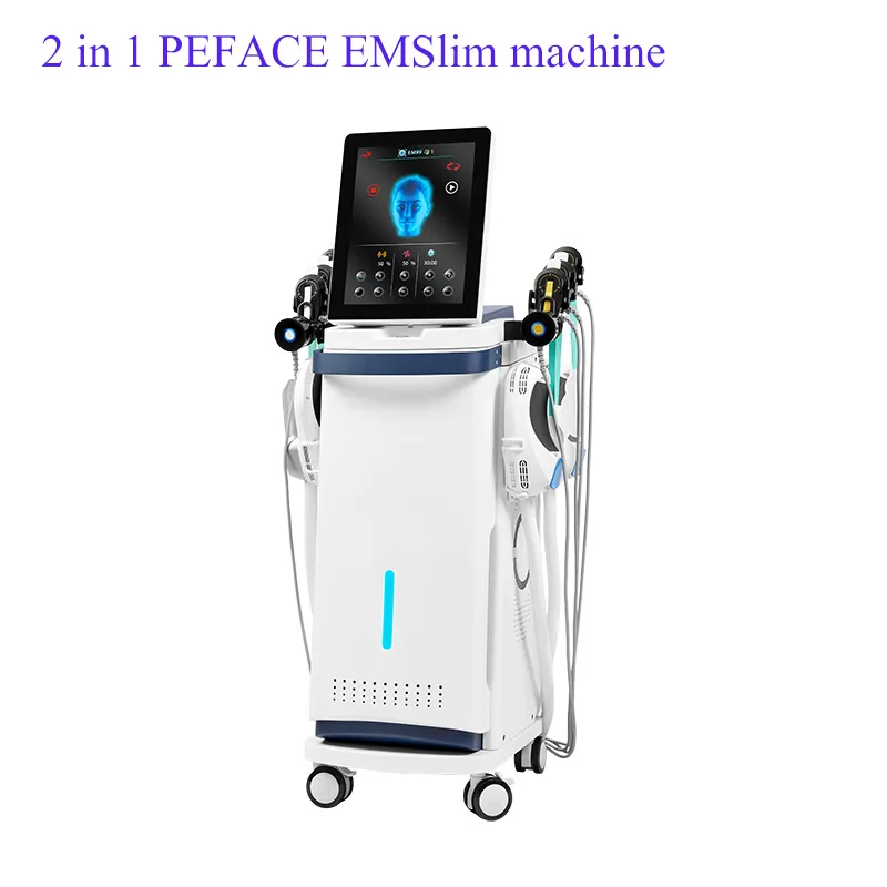 2 in 1 High Pulse Peface Face Lift Gesicht Körperformung Faltenentfernungsmaschine gute Ergebnisse Rf Ems Fitness Gesichts-HIEMT-Maschine