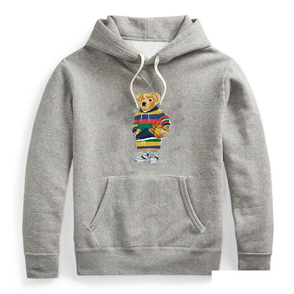 Мужские толстовки с капюшоном Дизайнерские мужские женские свитера Ralphs S Bear Plover Crewneck Трикотажные с длинным рукавом Повседневные с принтом Xl Xxl Drop Deli Ot4Gf