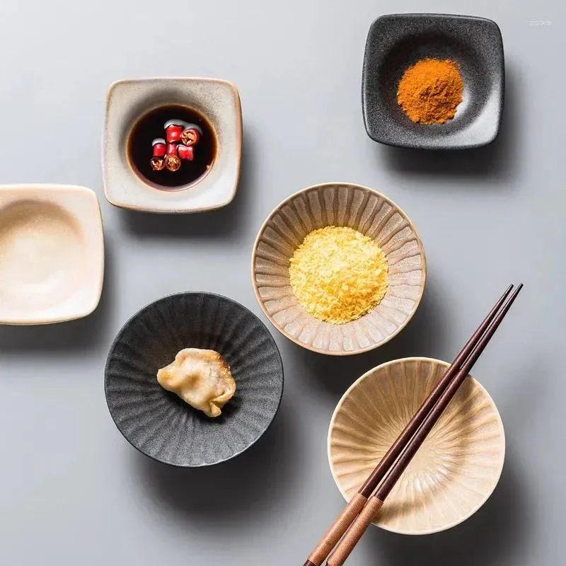 Teller zum Würzen von Sojasauce, für den Haushalt, kleine Keramik, japanischer kreativer Topf, Sushi-Schüssel, Essig