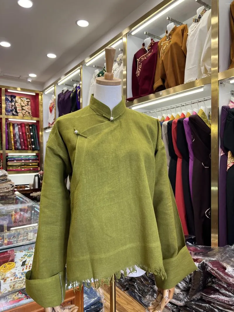 Abbigliamento etnico Camicia in stile tibetano Kangba tradizionale per uomo e donna abbinata all'abito