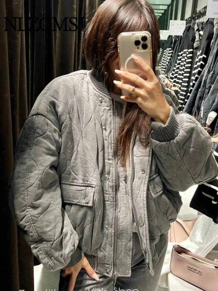 Women's Trench Coats nlZgmsj Traf wyściełana parka kobieta z długim rękawem kurtki zimowe kobiety 2024 Autumn Vintage Parkas kurtka