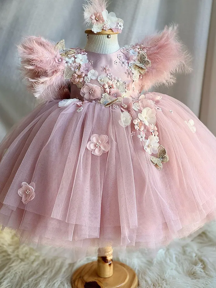 blue dress for baby girl Red Elmo Girl Birthday Outfit Tutu Set, Pink Birthday Outfit Polka Dot 4T main image 1