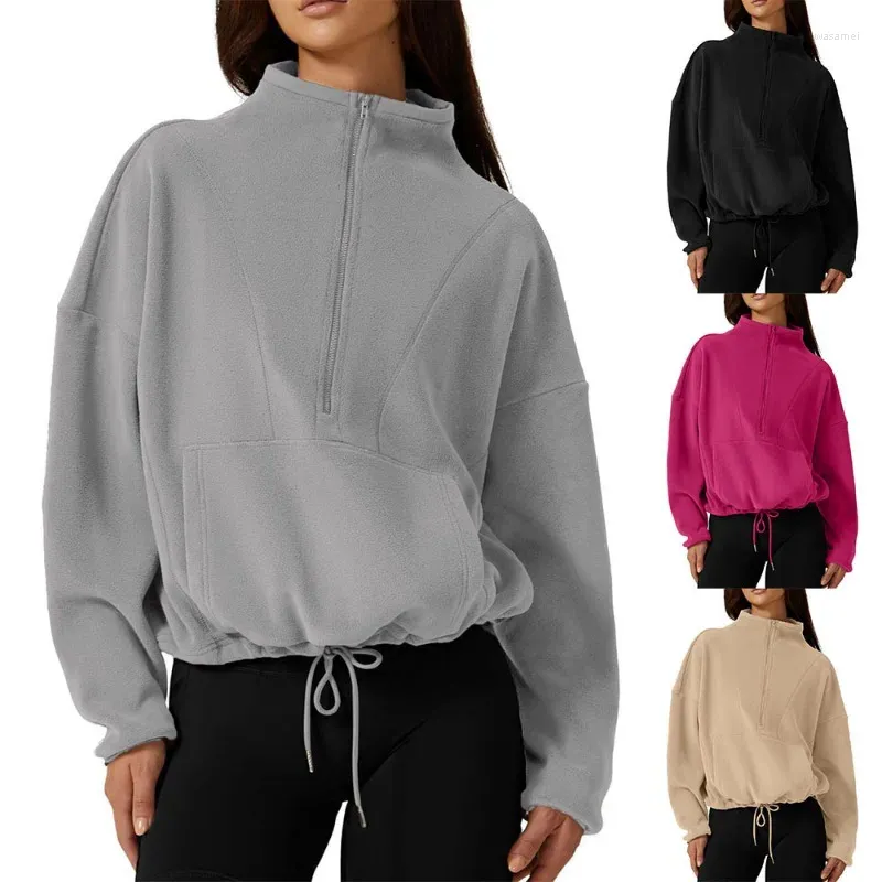 Kobiety bluzy bluzy jesienne i zimowe w połowie zamyka błoto drobna bluza z wysokim szyją długie rękaw wygodne koronki pullover w górę