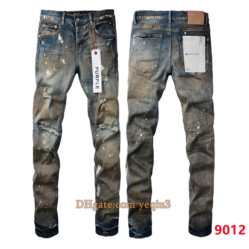 通販生活 ファッション Purple Fit Slim Distressed DHgate.com:Mens Jeans Ripped - パンツ