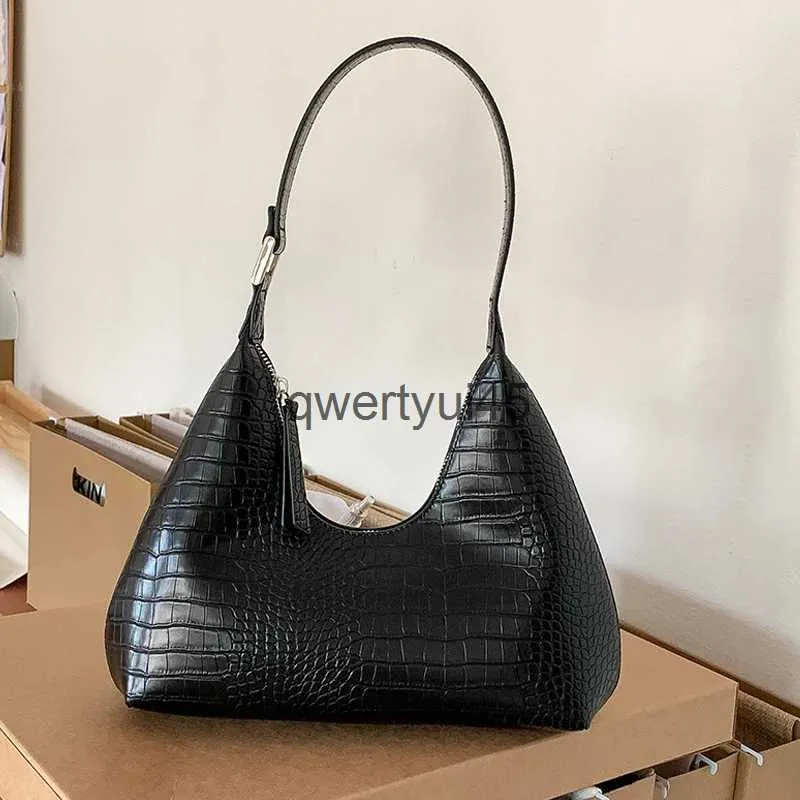 Shoulder Bags Vintage obo For Women Luxury Designer andbags Purses 2023 New In PU Leater Crocodile Paern Crescent Underarm SoulderH24131