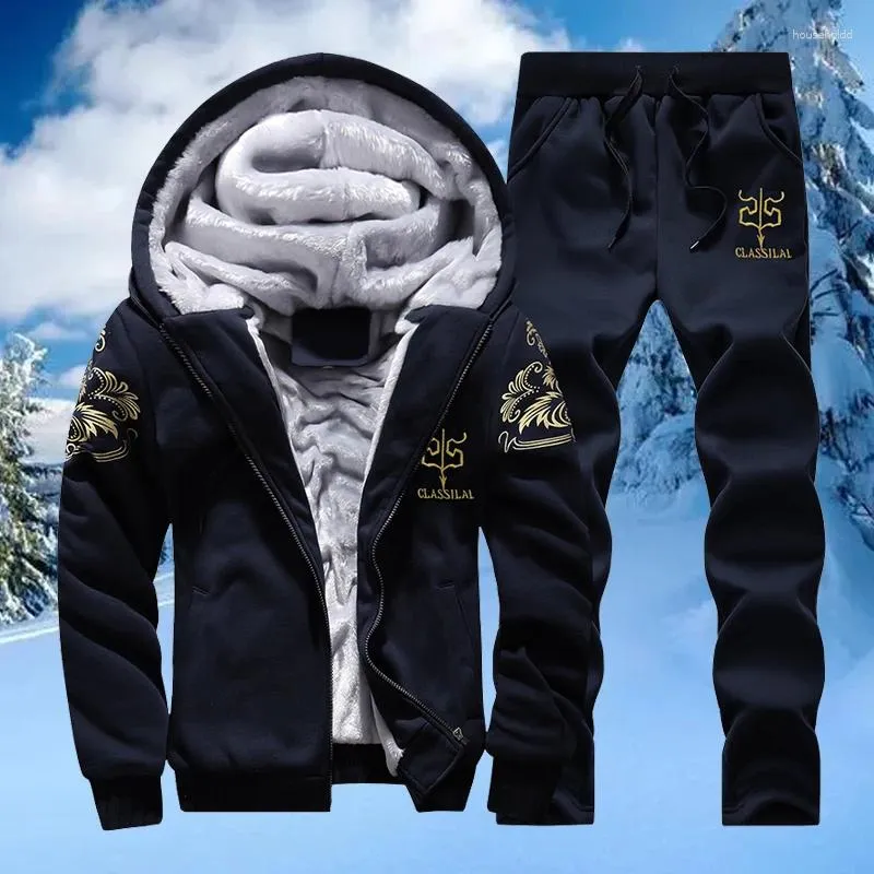 Herrespår mode -spårdräkt Autumn Winter Sportkläder Tvåverk Set Men Jacket Sweatpants Brand Clothing Man Sweatsuit Sports Surits