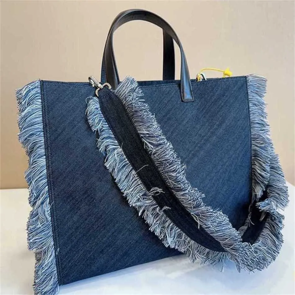 Vender Totes Denim Canvas Tote Bag Womens FF-Letter Designer Luxurys Bolsa Cruz Corpo Designer Sacos De Ombro Bolsa Carteira 221101