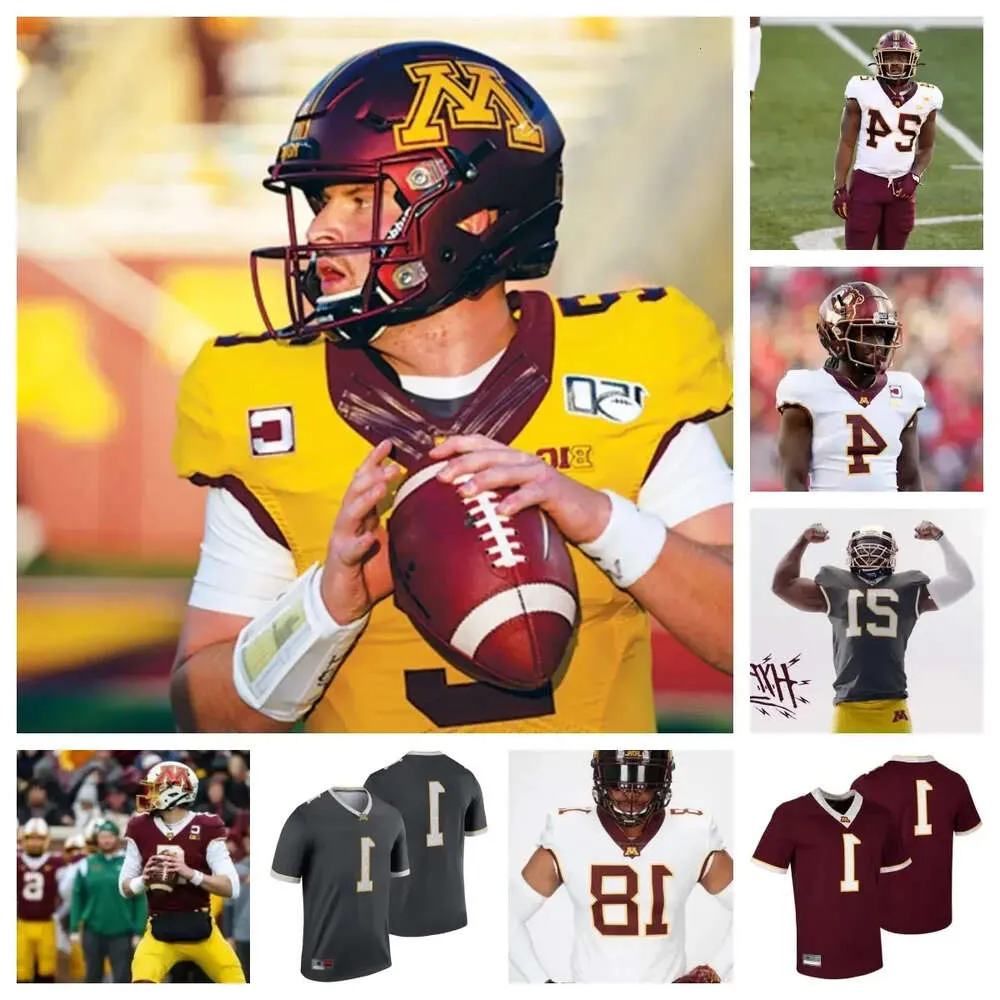 Golden Minnesota Gophers Fußballtrikot 69 Aireontae Ersery 19 Pierce Walsh 78 Ashton Beers 49 Matt Kingsbury 7 Autman-Bell 16 Coleman B 76 6