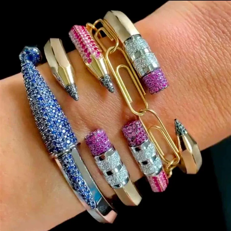 GODKI Trendy potlood ontwerpen armband manchet voor vrouwen bruiloft volledige kubieke zirkoonkristal CZ Dubai zilveren kleur partij armband 2020316d