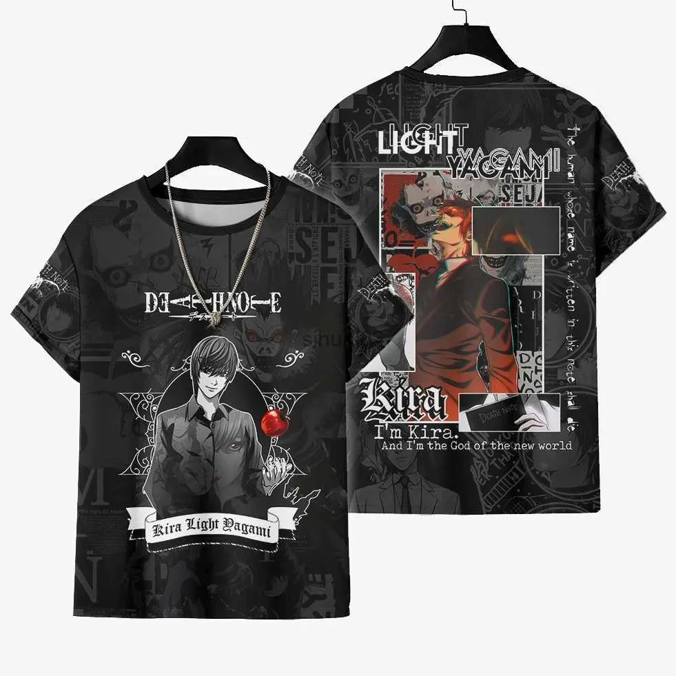 Мужские футболки Манга Тетрадь смерти футболка для мужчин футболка одежда модная летняя футболка с коротким рукавом с 3D принтом крутые топы унисекс одежда