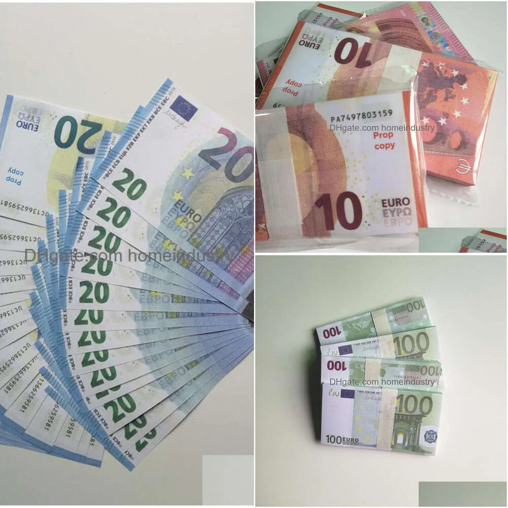 Andra festliga festleveranser 50 Size Bar Props Coin Simation 10 20 100 Euro Fake Valuta Toy Film Filming Practice Banknotes / PA DHDLHXO8E