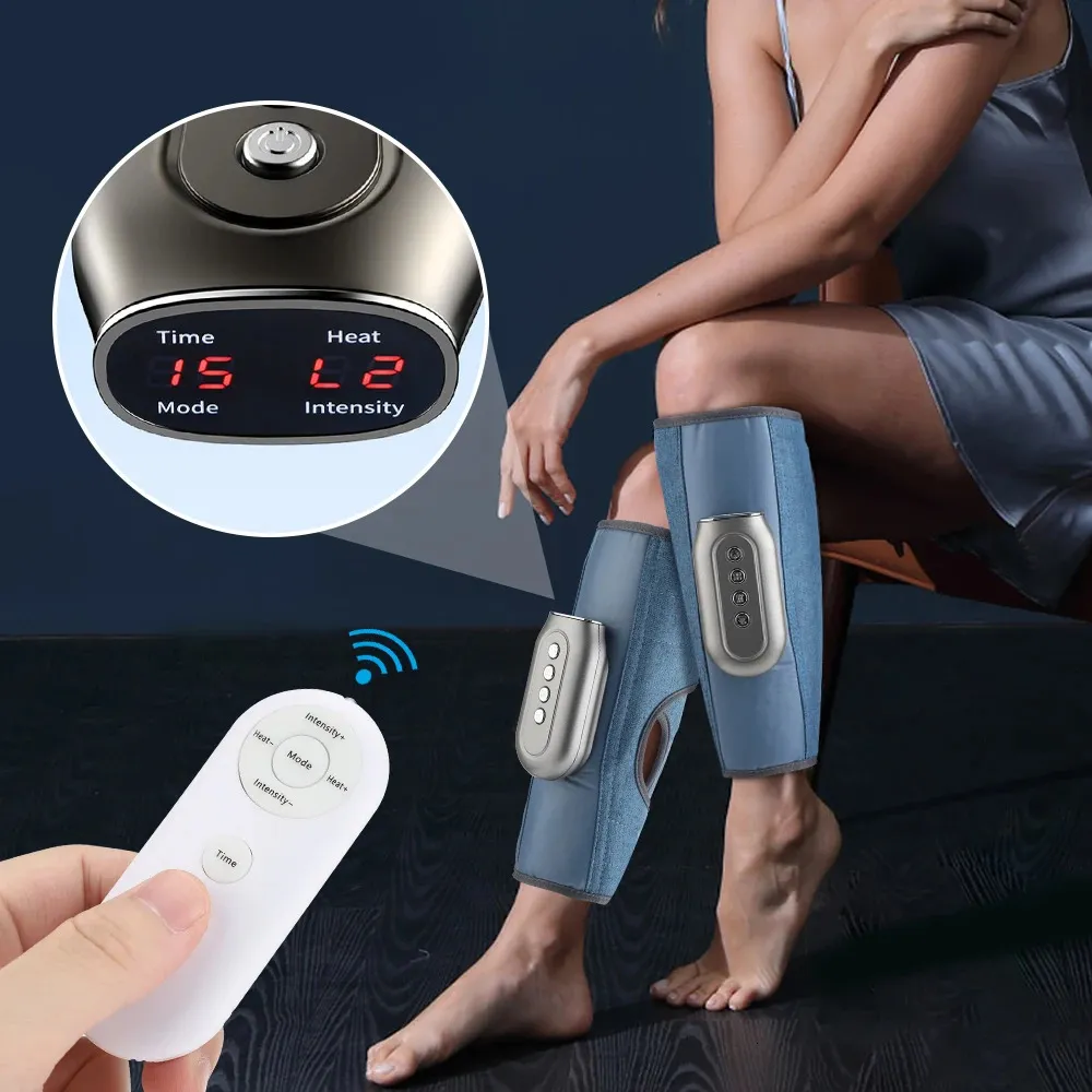 Wireless Electric Pneumatic Calf Leg Massager Infrared Thermal Physiotherapy Heated Air Compression Vibration Massage Pain Relie 240122