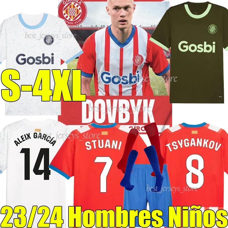 4XL 23/24 Girona FC DOVBYK maglie da calcio 2023 2024 STUANI TSYGANKOV CASTELLANOS RIQUELME VALERY ARNAU DAVID LOPEZ IVAN MARTIN uomo bambini kit calzini maglia da calcio