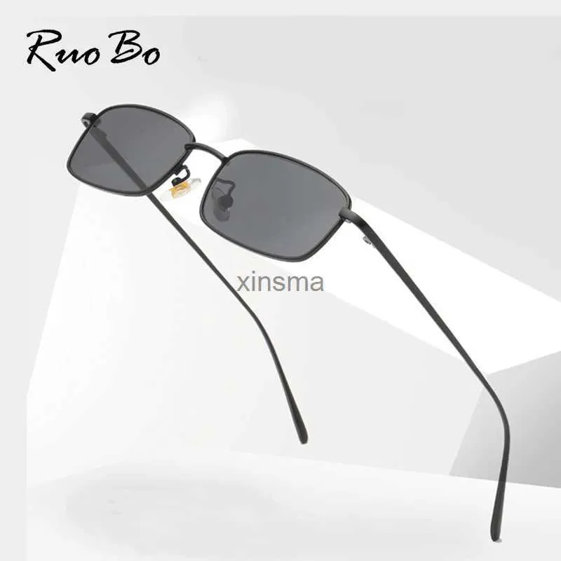 Solglasögon Ruobo Fashion Colorful Mercury Lens Solglasögon för män Kvinnor Små metall Eyewear Frame Outdoor Sun Glasses UV400 GAFAS DE SOL YQ240131