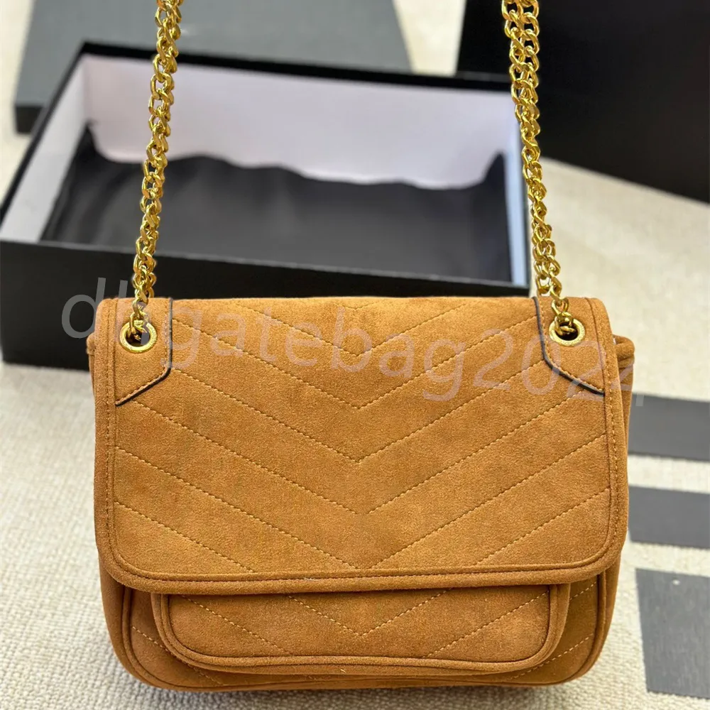 Süet Niki Omuz Crossbody Bags Kadın Zarf E bir araya getirme çanta zinciri çapraz vücut tasarımcısı çanta