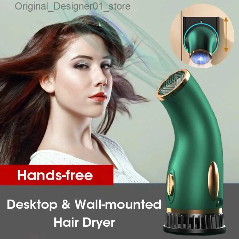 Hårtorkar Blow Dryer Handsfree hårtork för kvinnor Ren 220V EU 1500W varm kall vind för hushåll Använd snabb torr hem Applans Q240131