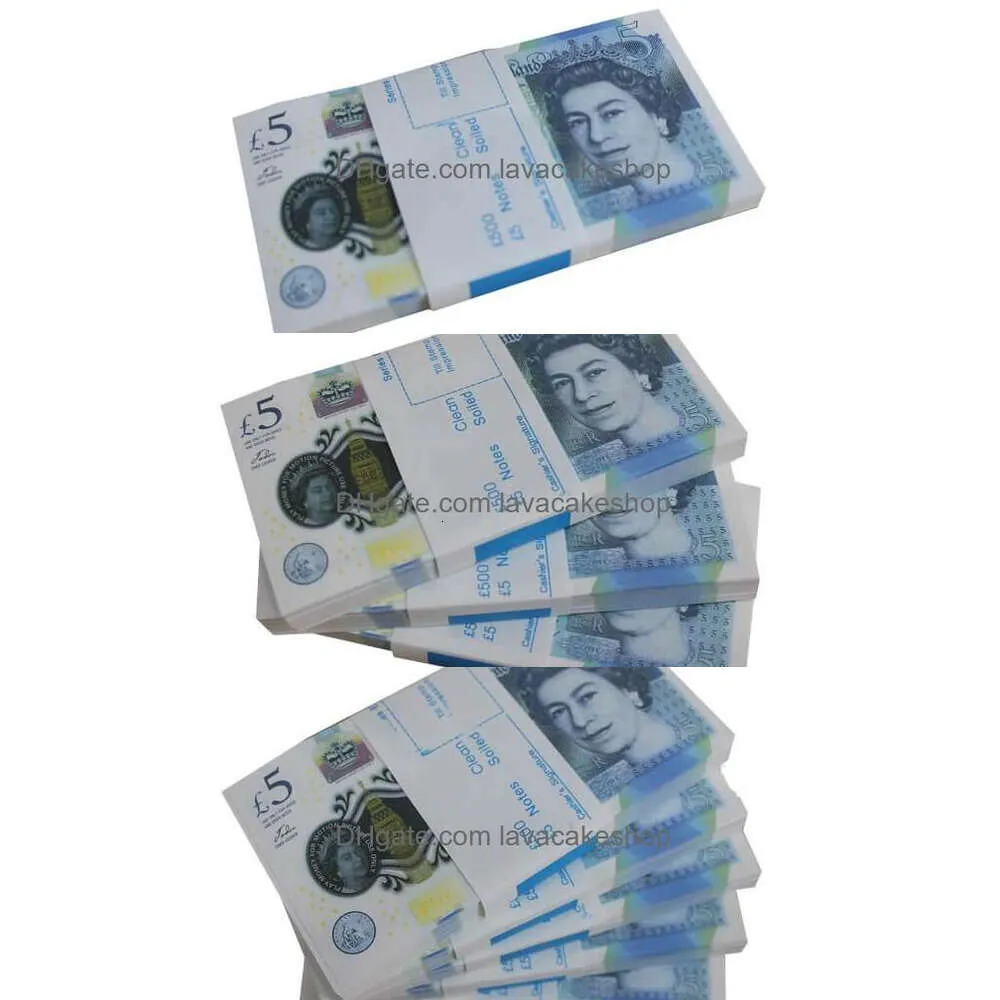 Inne świąteczne zapasy imprezowe 50 rozmiar replika US Fake Money Kids Gra zabawka lub rodzinny papier Kopia UK Banknote 100pcs Pack Practic DhxcloH83