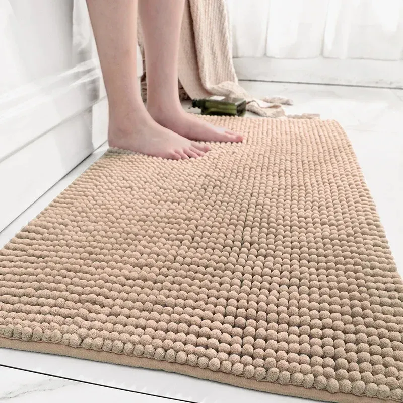 Chenille Thicken Super Water Absorbent Bath Mat Soft Comfortable Antislip Bathtub Side Carpet Rug Easy To Clean Bathroom Mats 240122