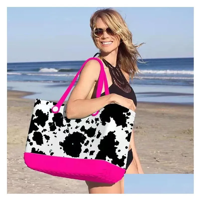 Förvaringspåsar bogg väska Sile Beach Custom Tote Fashion Eva Plastic 2023 Women Summer Drop Delivery Home Housekee Organisation Dh75n ZZ