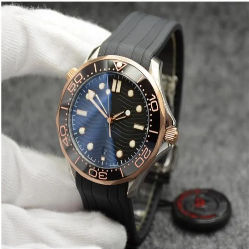 Men Watch Automatic Mechanical Outdoor multi-color Dial With Rubber Bracelet Rotatable Bezel Transparent Case Back299c