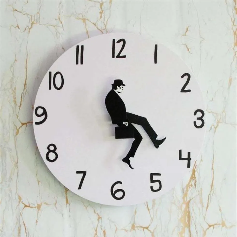 Horloges murales Ministère des promenades idiotes Horloge Minuterie durable pour la décoration de la maison Comédien Décor Nouveauté Montre Funny238i