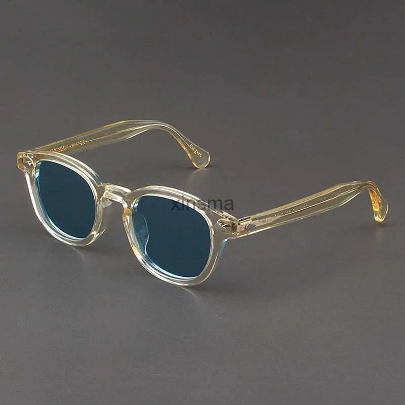 Lunettes de soleil Johnny Depp lunettes de soleil homme Lemtosh lunettes de soleil polarisées femme marque de luxe Vintage jaune acétate cadre lunettes de Vision nocturne YQ240131