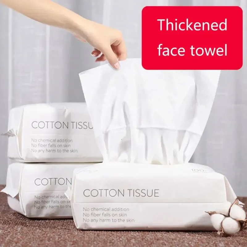 50100pcs Disposable Tissue Makeup Wipes Cotton Pads Cleansing Paper Face Towel 240127