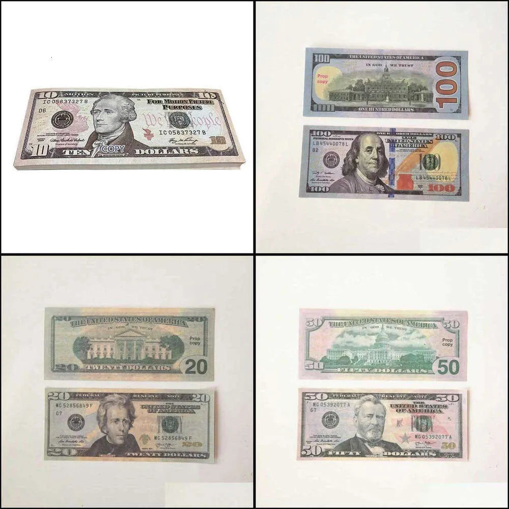 Outros suprimentos para festas festivas Presente para crianças Dólares dos EUA Fontes para festas Prop Money Movie Banknote Paper Novidade Brinquedos 10 20 50 100 Boneca Otekw 1KIEQQPYA