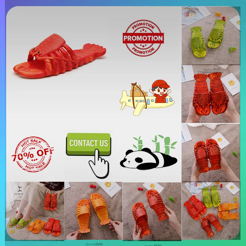 Designer casual plattform hummer tofflor skjutreglage män kvinnor glider sandaler rött grönt minne tjock kudde förälder barn tofflor moln glider storlek24-45