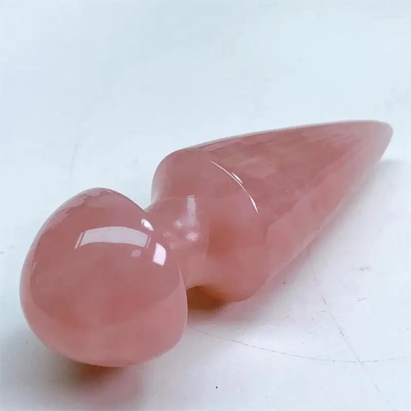 Decorative Figurines Natural Rose Quartz Massage Stick Healing Crystal Stone As Women Or Man Gift Body Relax 1pcs