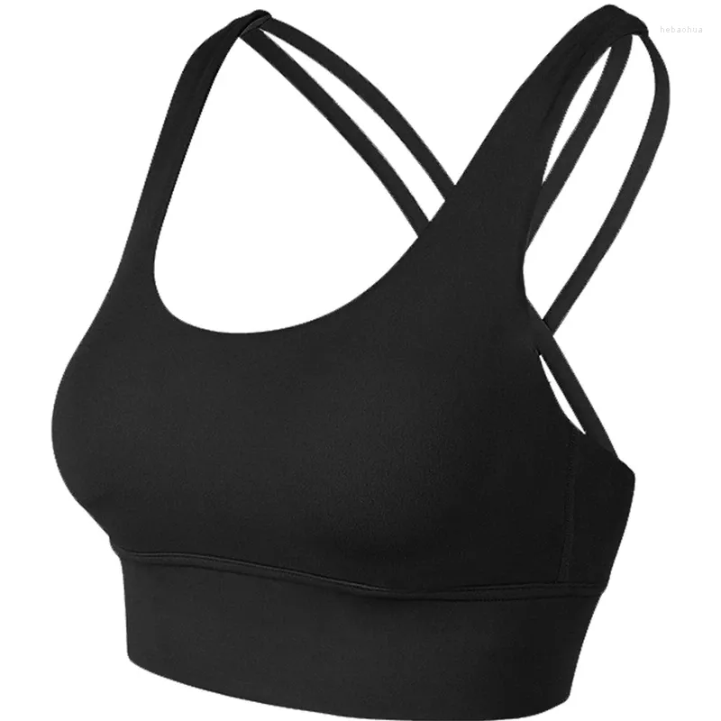 Yoga Outfit Femmes Sexy Sport Bralette Cross Strap sans couture High Lmpact Gym Fitness Soft Top Sous-vêtements Push-Up Soutien-gorge respirant Sportswear