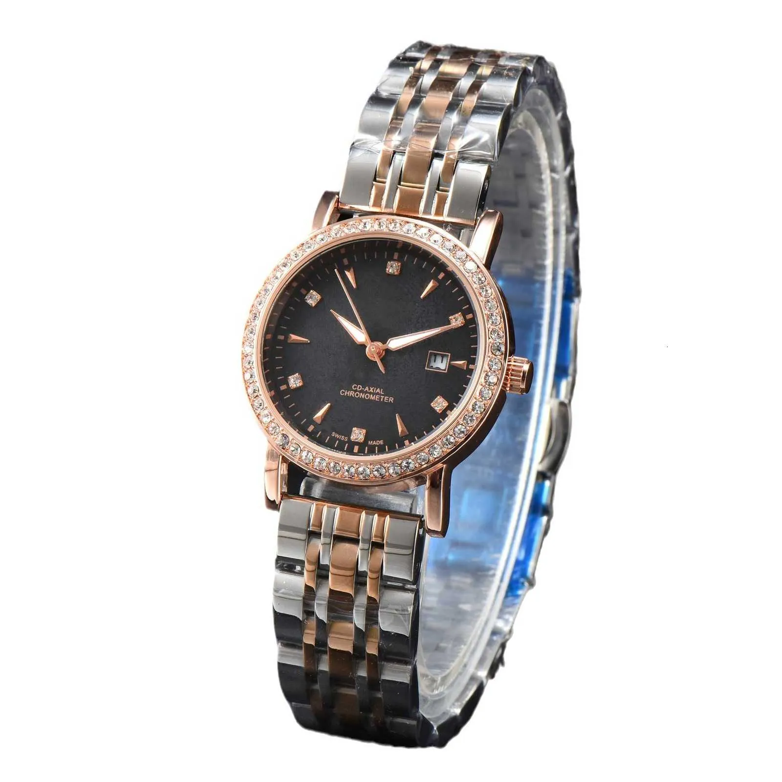 LAN brand fashionable womens inlaid English wristwatch accessories small dial internet famous versatile casual temperament steel belt leather