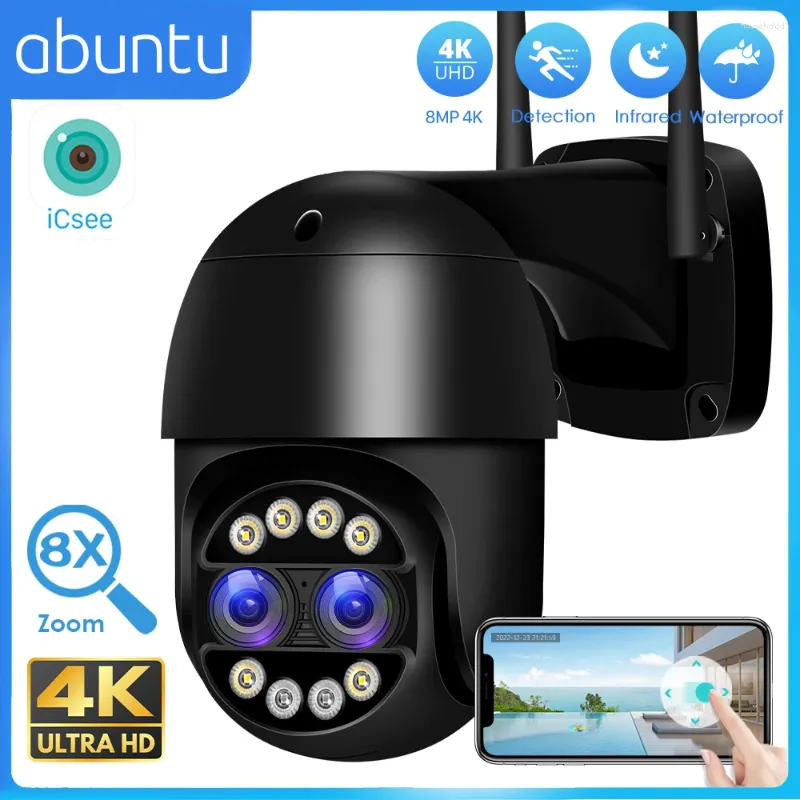 Caméra IP 8X Zoom sécurité extérieure double lentille Surveillance vidéo 4MP 4X couleur Vision nocturne ICSEE