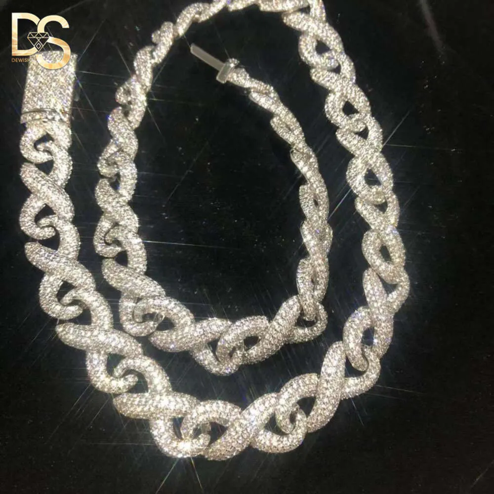 Роскошное горячее продаваемое ожерелье в стиле хип-хоп, мужское муассанитовое ожерелье шириной 14 мм со льдом, кубинская цепочка