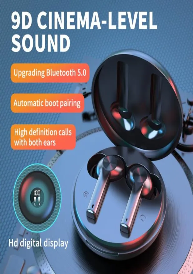 B16 TWS Bluetooth 50 écouteurs sans fil basse stéréo sport écouteurs étanches pour Android IOS affichage LED avec rond C6245889