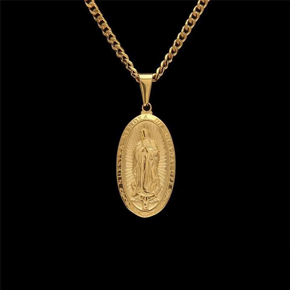 Tide marka Unisex Naszyjnik Virgin Mary Wisiant Jewelry Hipster Osobowość Wykwintowany Naszyjnik ze stali nierdzewnej Hurt 336W