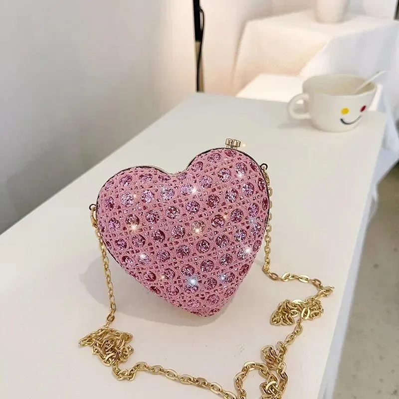 Sacs de soirée Pochette de mariage Exquis Parti Coeur Filles Embrayages Luxe Bourse Diamants Amour Design Dames Pour