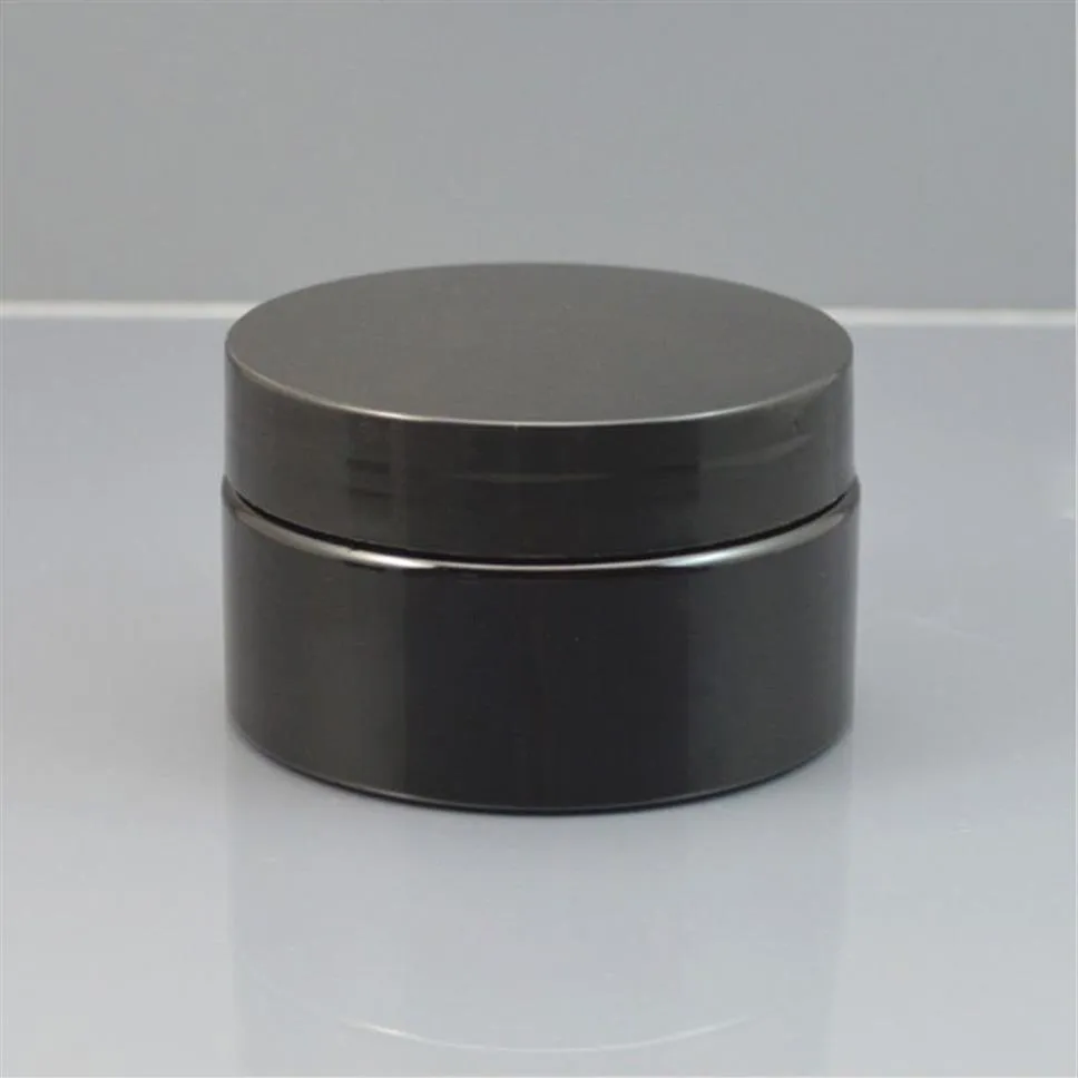 30g 50g 100g Conteneur cosmétique noir Pot de crème en plastique Récipient de réutilisation de crème en plastique vide avec couvercles imprimable personnalisé T200819336e