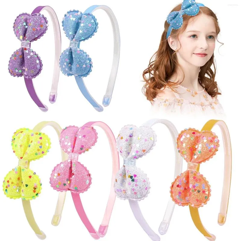 Accessori per capelli Moda Glitter Papillon Fascia per ragazze Kpop Punti Panno di plastica Nodo colorato Fascia per capelli Festa di compleanno per bambini