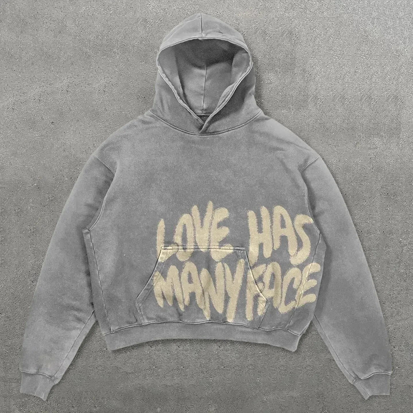 Felpe oversize con stampa di lettere con teschio hip-hop da uomo, autunno e inverno, tendenza high street, y2k, larghe, casual, versatili_voghion.com