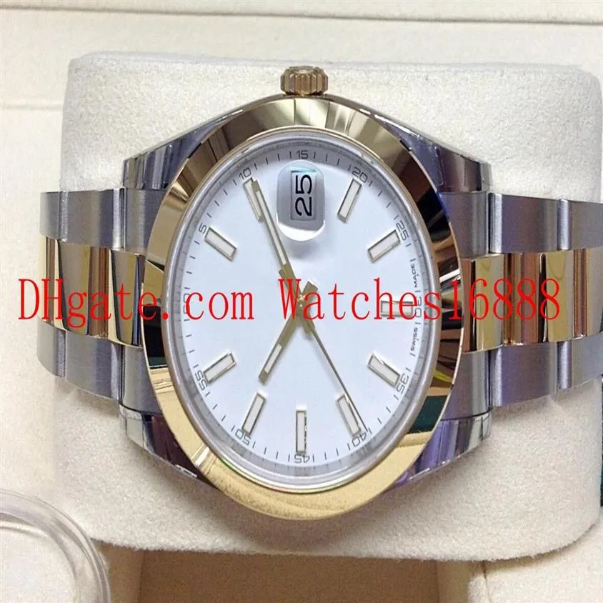 Herrenarmbanduhr Datejust 41 mm 126303 Bi-Color Herren-Automatikuhr mit weißem Zifferblatt, Edelstahl und Gelbgold M238A