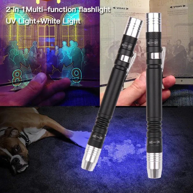 Zaklampen fakkels 2 in 1 professionele medische penlicht UV EHBO Mini Torch Handy Work Wahite voor doktersverpleegkundige diagnose