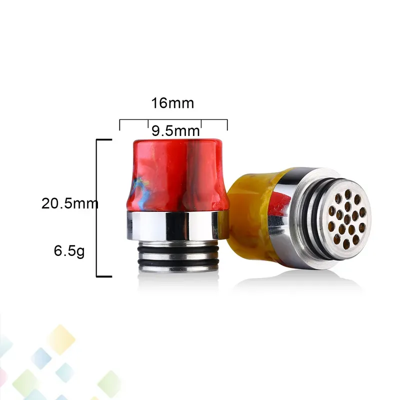 Air Flow Drip Tip 810 Thread Epoxy Resin SS Wide Bore 16 hole Airflow Mouthpiece Fit 810 Smoking Accessories DHL Free