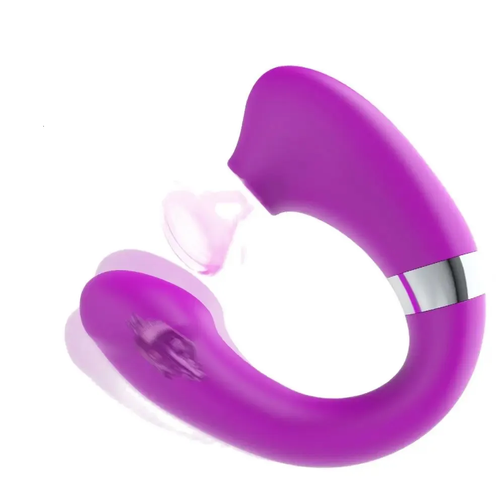 Zuigen Dildo Vibrator 10 Intense Modus Speeltjes voor Vrouwen G Spot Clitoris Stimulator Dubbele Penetratie U-vorm Volwassen SexToys 240129