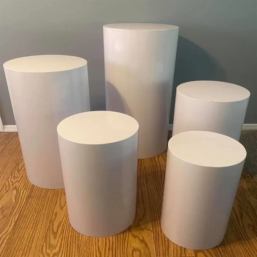 Rund cylinder Pedestal Display Art Decor Plinths Pillars för DIY Bröllopsdekorationer Holiday Y200903210R