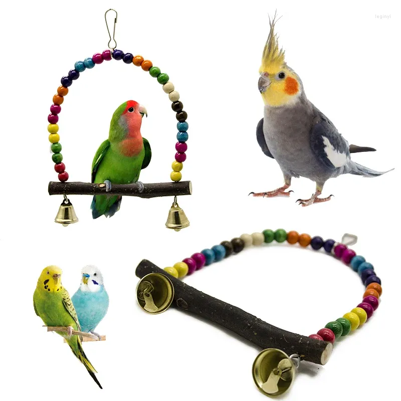 他の鳥の供給噛むおもちゃおもちゃスイングおもちゃ吊りリングコットンロープ噛み耐性の涙の涙のペットケージトレーニングアクセサリー
