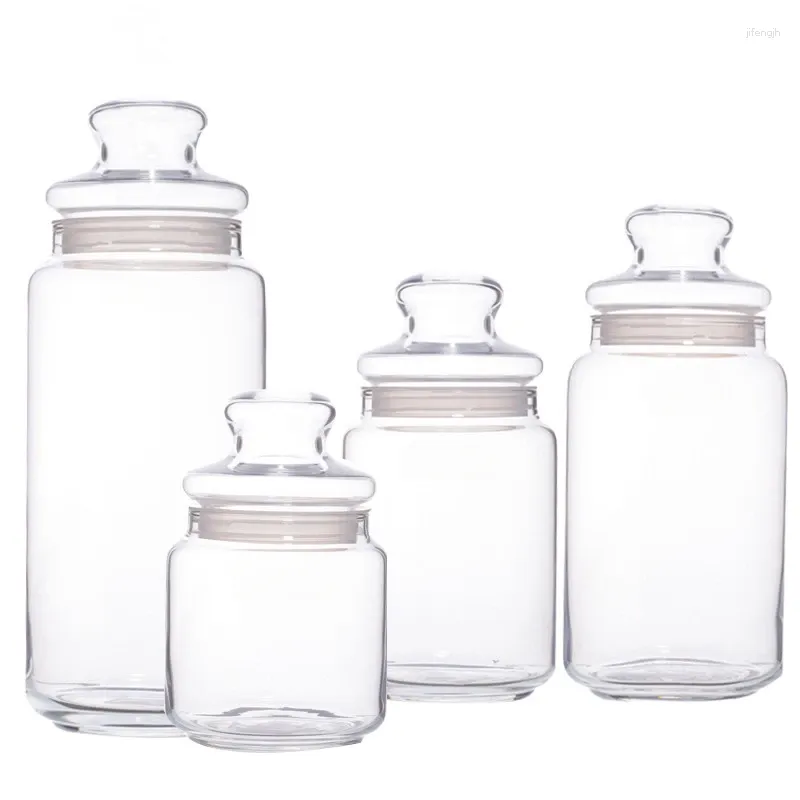 Opslagflessen transparante nuttige dingen voor keukengadgets glazen pot potten met deksels verzegelde containeraccessoires organisatie