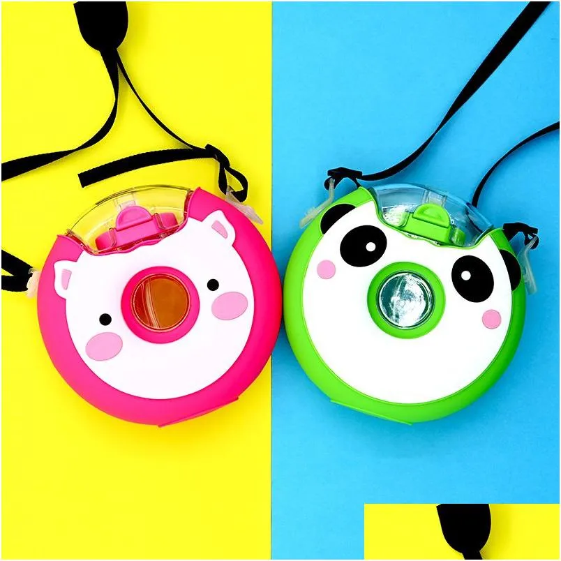 Bouteilles d'eau Bouilloire à beignets Cochon rose mignon et panda vert avec des bandes STS pour enfants transportant des gobelets portables Drop Delivery Home Gard DHC6S