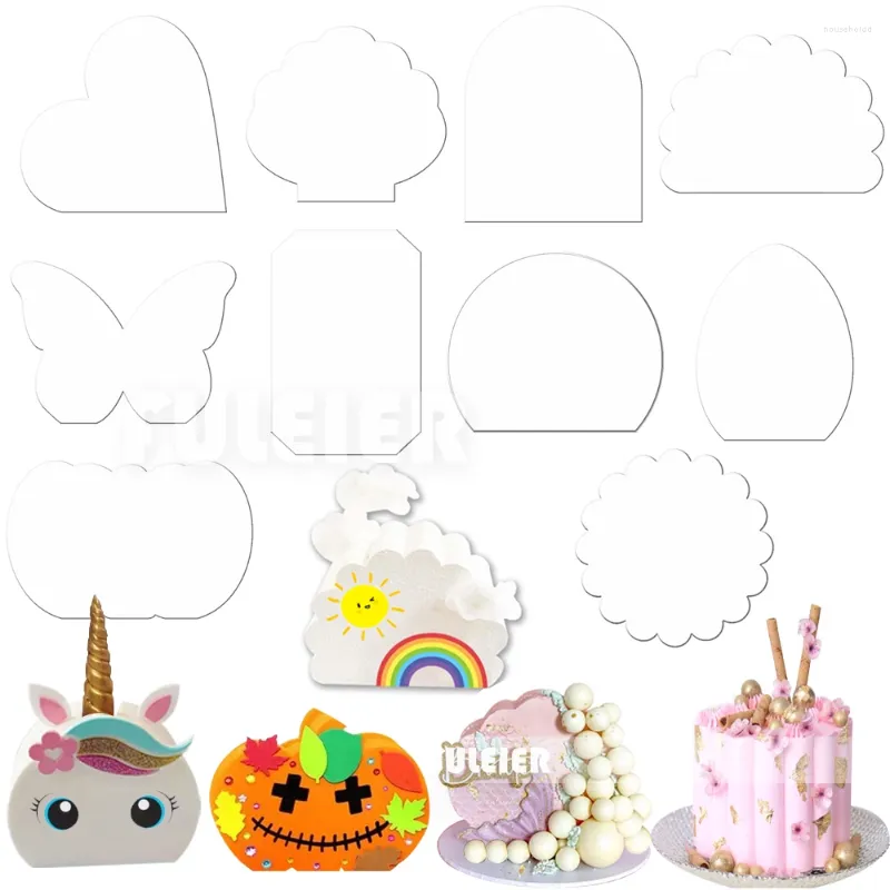 Strumenti per dolci 2 pezzi/set dischi per torta in acrilico arte trasparente bordo vuoto vassoio per utensili supporto per cottura accessori per la decorazione